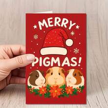 1pc "Guinea Pig - Themed Merry Pigmas" Greeting Card With Envelope - Charming Holiday Card For Pals, Christmas Spirit, Showing Warmth To Her/Him, Pal Christmas Gifts - Multicolor - View 12