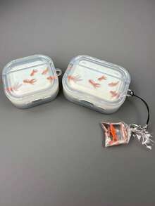 Ocean 1pc Goldfish Design Protective Case Compatible With Airpods 1/2/3/4, Apple Wireless Bluetooth Earphones Pro 2, Anti-Drop Earphone Case (Earphones Not Included)