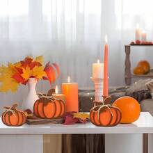 3 Pcs Fall Pumpkin Wooden Signs Decorations 3D Pumpkin Tabletop Sign Autumn Pumpkins Tiered Tray Decor Fall Pumpkins Wood Blocks Autumn Harvest Thanksgiving Home Kitchen Farmhouse Table Decor - Orange - View 6