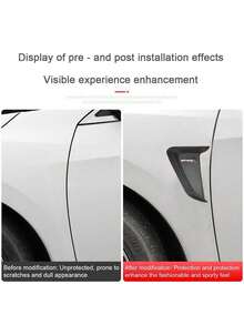 2pcs Universal Car Fender Decorative Side Vent Stickers, Side Wing Body Air Vent Modification Side Emblem Decals - A - View 10