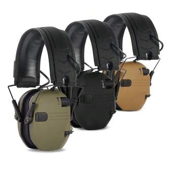 Noise Cancelling Headphones With Microphone, ABS Material In Black, Khaki, Green For Outdoor, Shooting, Factory, Airport