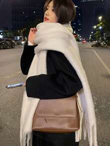 2026新款羊驼毛围巾，女士保暖冬季围巾，礼盒装，送给女朋友/闺蜜的礼物 - 彩色 - 查看 2