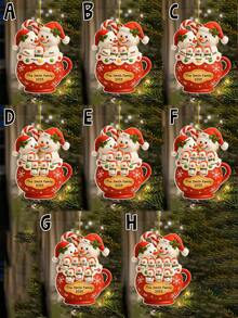 Personalized Family Snowman Christmas Decorations, Customizable With 1-10 Names And Text, 2025 Holiday Hot Cocoa Cup Design, Unique Holiday Commemorative Gift, Customized Name Christmas Tree Ornaments For Parents, Grandparents, Couples, Popular Family Christmas Decor Creativity, Personalized Home Decorations, Customized Name Christmas Gifts. - Multicolor - View 4