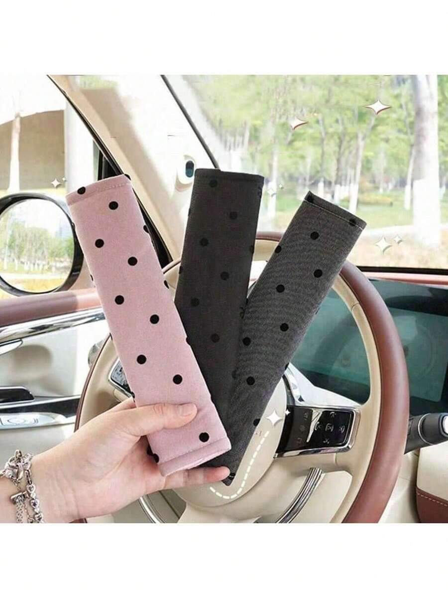 1个波点蝴蝶结汽车肩垫，柔软防磨损汽车肩套（肩垫上的蝴蝶结数量和位置随机） - A - 查看 1