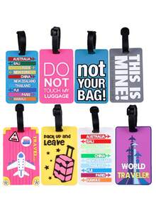 PVC weiche Gummi Gepäckanhänger, kreative Reisekoffer Anhänger, Bordkarte, Hängeanhänger, Identifikationsanhänger, Gepäckanhänger mit Namen für Lufttransport, Weihnachtsgeschenk Kartenhalter Anhänger für Reise, Urlaub, Ferien mit Namens-ID-Karten, tragbar