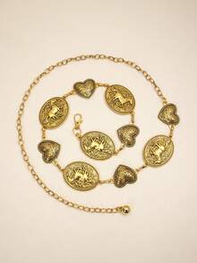 1-Piece Western Cowboy Bohemian Punk Belt Personalized Fashion Accessories Women's Hollow Flower Buckle Ellipse Cake Belt Decoration Bohemian Belt Dress Accessories Suitable For Daily Commuting And Versatile Matching, Friend Gatherings, Vacation Dinners, Dances, Parties, Music Festivals Wearing Matching, Giving Gifts To Friends, Family, Mothers, Girlfriends, Birthdays, Valentine's Day Gifts, Mother's Day Gifts