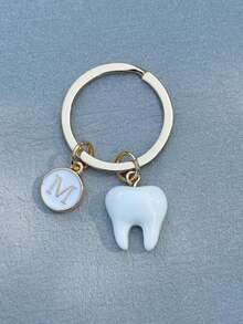 个性化牙医牙齿钥匙扣礼品 - 樹脂牙齒白色 - 查看 8