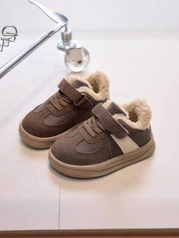 2-25 Kids Winter Casual Plush Sneakers, Fashion Toddler Warm Boots, Children Sports Shoes