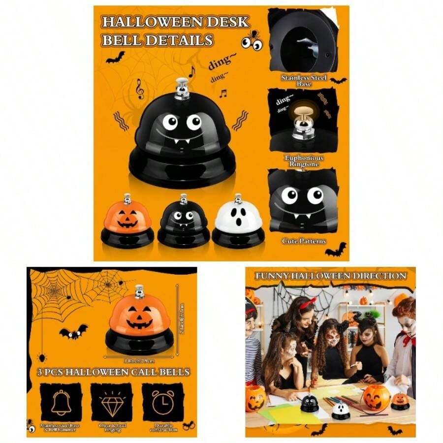 3 Pcs Desk Bell Service Funny Front Desk Smile Face Metal Ringer Call Bell Kitchen Hotel Restaurant ClassroomSmile Face, Red, Yellow, Blue