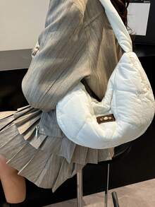 1 Stück Damen Nylon Japanischer Lässig Einfachheit Umhängetasche, kratzfest und abriebfest, leicht, großes Fassungsvermögen, Lingge-Prägung, für Konzerte, Festivals, Sportveranstaltungen, Einkaufen, Pendeln, Arbeit, Dates, tägliche Reisen, für Studenten, Mädchen