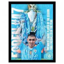 Manchester City FC Foden 2024 Framed Poster (Multicoloured) - 100% Mixed - (PM10552) - Multicolor - View 1