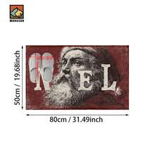 1 pieza Alfombra de baño con patrón retro de Papá Noel, hecha de cachemir sintético y decorada con peluche, adecuada para baños, entradas, cocinas y decoraciones navideñas. Se puede lavar a máquina y es un gran regalo.