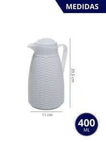 Garrafa Térmica para café New Rattan design Trançado - Branco - Visão 7