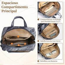 Mochilas para Mujer Pequeñas Bolsa Tipo Mochila Antirrobo Mujer de Cuero Mochila para Laptop Mujer de 13.3 Pulgadas - Negro - Ver 5