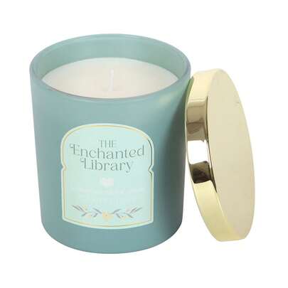 Something Different The Enchanted Library Leather, Patchouli & Amber Candle (Light Blue) - 100% Mixed - (SD10478)