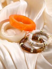 1pc Vintage Elegant Minimalist Acrylic Bracelet, Suitable For Women To Wear Alone Or Stack, Perfect For Daily And Holiday Wear, Great Gift