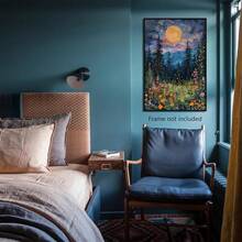 Yuaruo Arte de Pared en Lienzo Vintage Luna Llena Sobre las Flores Silvestres, Impresión de Arteístico de Bosque de Medianoche, Pintura al Óleo de Flores y Árboles Retro, Paisaje de Bosque Oscuro sin Marco, Cuadros Decorativos para Sala, Póster, con Marco, Pósters, Cuadros para la Pared, Marcos para Cuadros, Cuadro, Virgen de Guadalupe, Salas - transparente - Ver 5