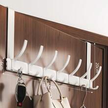 1pc Over The Door Hanger With Hook, Easy To Install, No Need To Punch Holes Hanging Metal Over The Door Hanger, For Hats, Keys, Home Space Saving Storage, For Entrance, Bathroom, Bedroom, Home, Dormitory - Multicolor - View 19