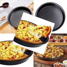 Pizza Pan Nonstick Pizzas Tray Sheet Carbon Steel Pie Pan Baking Pans Deep Dish For Home Kitchen Bakeware Bread Cake Handmade 10 Inch