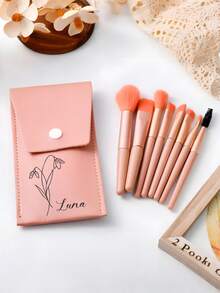 Personalized Travel Makeup Brushes Set,Bridesmaid Makeup Brush,Bridesmaid Gift,Single Party Gift,Personalised Gift For Her,Christmas Gift. - one-size - View 2