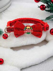 1pc Pet Christmas Collar Decoration, Adjustable Collar With Bell For Small Cats And Dogs, Christmas Neck Decor For Cats - Multicolor - View 10
