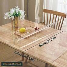 1pc High Quality 1mm Thick Transparent PVC Tablecloth - Scratch-Resistant, Heat-Resistant, Easy To Clean, Suitable For Home, Hotel, Restaurant And Cafe Tables, Minimalist And Fashionable Design - White - View 25