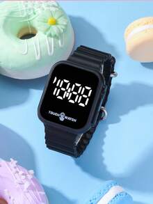 1pc Fashion LED Electronic Watch For Children & Teenagers, Displays Time & Date, Suitable As Back To School Or Christmas Gift For Girls & Boys