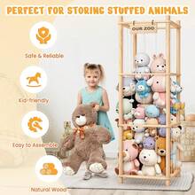 Animal Storage & Organizer, Wooden Cute Zoo Toy Holder For Toddler Rooms, Playrooms & Bedrooms - 基本的 - 查看 2