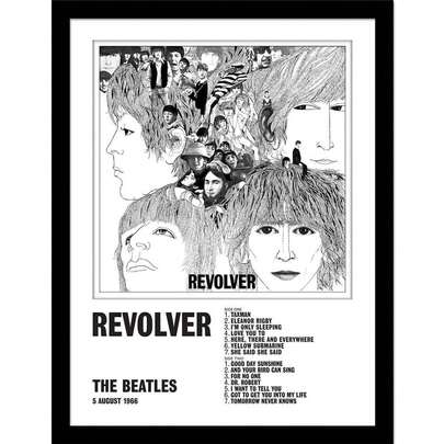 The Beatles Revolver Framed Print (White/Black/Grey) - 100% Mixed - (PM10358)