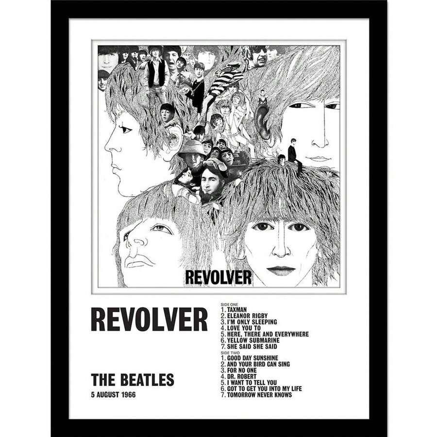 The Beatles Revolver Framed Print (White/Black/Grey) - 100% Mixed - (PM10358) - White - View 1