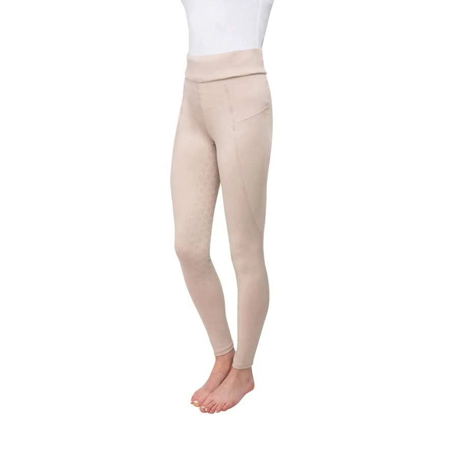 Hy RFORMANCE Girls Horse Riding Tights (Beige) - 89% Polyester/11% Spandex - (BZ5078) - Beige - View 1