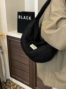 1 Stück Damen Nylon Japanischer Lässig Einfachheit Umhängetasche, kratzfest und abriebfest, leicht, großes Fassungsvermögen, Lingge-Prägung, für Konzerte, Festivals, Sportveranstaltungen, Einkaufen, Pendeln, Arbeit, Dates, tägliche Reisen, für Studenten, Mädchen