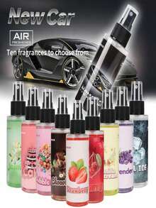 [Dual-Use Car & Home] 100ml Hand Fragrance Spray, Car Air Freshener Fragrance Spray, Long-Lasting Scent, Odor Eliminator For Smoke, Portable Aromatic Deodorizer For Car, Home & Office, Multiple Fragrance Options,Soothe Emotions, Create A Romantic Atmosphere, Vanilla, Bubble Gum, Cherry, Strawberr - 彩色 - 查看 1