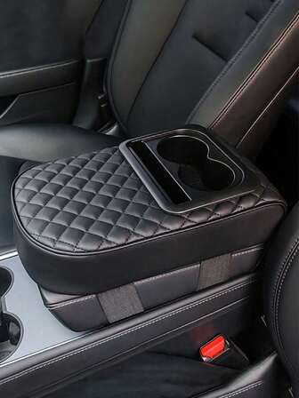 1pc Multi-Function Car Armrest Box Pad, Large Cup Holder Storage Armrest Box Riser Pad, Universal For All Seasons