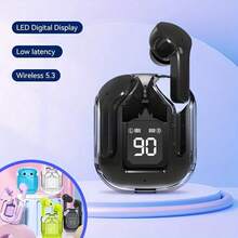 BOATS Novos Fones de Ouvido Sem Fio TWS de Alta Qualidade com Espaçonave 5.3, Estéreo de Alta Fidelidade, Toque e Baixa Latência, Versão Bluetooth 5.3, Unidade de Som de Ferro Circular, Fones de Ouvido Sem Fio Intra-Auriculares Adequados para Jogos, Lazer, Esportes ao Ar Livre e Ciclismo, Adequados para Estudantes, Homens, Mulheres e Ótimo para Presente de Aniversário e Presente de Feriado