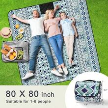Manta Picnic con Almohadas, Tapete Picnic Impermeable, Prevencin de La, Playa Camping al Aire Libre, para 1 - 4 Adultos 150x 200cm u200EAzul Marino, 2 Capas, 1 Pack - Azul cian + 6'8" x 6'8" (Cuadrado) - Ver 3
