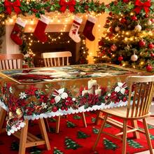 1PC Fall Tablecloth, Autumn Pumpkins Sunflowers Turkeys Maple Leaf Print Decorations, Vintage Rectangular Round Table Cover, Garden Dinner Party Thanksgiving Party Holiday Decoratison, Ecorating Interior Table ClothDecor For Home Kitche - Brown - View 3