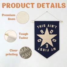 Western Cowboy Wall Canvas Banners For Nursery Decor This Ain't My First Rodeo Hanging Display Pennant Banner Flags In Navy Blue Ideal For ' Boys Toddler Room And Playroom Wall Art Decoration