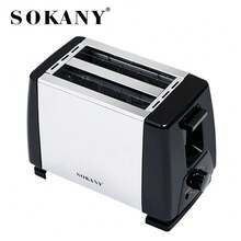 SOKANY 016S Household Toaster, Fully Automatic Double-Slice Toaster, High Power, 6 Heating Levels, Adjustable Temperature, Fast Toasting, Stainless Steel Material, And Reliable, Suitable For Home Toaster, Breakfast Maker, Toast Maker
