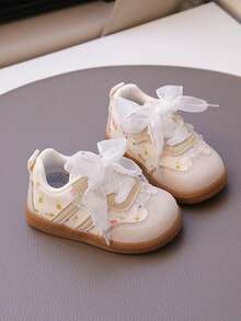 幼儿鞋，春秋新款，1-3岁，女童运动鞋，休闲软底婴儿鞋 - 米色 - 查看 5