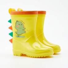 GentleChild 儿童防水雨靴，儿童可爱恐龙 3D 图案雨鞋，防滑耐用，柔软舒适，一体成型，防漏，易于清洁，适合男孩和女孩、花园和户外所有季节 - 黃色 - 查看 12