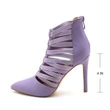 lunryet Women's Platform Heel Dance Boots Peep Toe Latin Salsa Ballroom Ankle Dance Shoes TINA-10 - LAVENDER - 查看 16