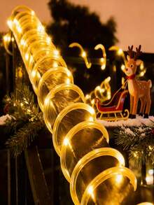 1 Piece Of Colorful LED Tube Light, A Home Decoration Solar Tube Light, Available With 50/100/200/300 Bulbs, With Options For Warm Color/Multicolor/White/Blue, And Various Styles To Choose From. Fun Outdoor Garden Party Decorative Light With 8 Flashing Modes, Solar Powered, Rainproof, And Wire-Free. Luxury Outdoor Camping Decorative Light - Multicolor - View 13