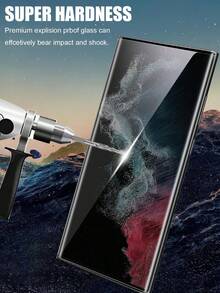 3片装曲面解锁防窥钢化玻璃屏幕保护膜，防刮花，防摔，适用于三星Galaxy Note8/9/10/20/S8/S9/S10/S20/S21/S22/S23/S24/S25 Ultra/Galaxy S25 Edge/S26/S26 Plus/S26 Ultra全系列，易于安装，防指纹，隐私保护膜，适合生日/复活节/圣诞节/送给家人/朋友。 - 黑色 - 查看 6