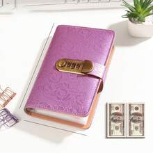 Premium Password Protected Piggy Bank, Available In Purple, Blue, Black, And Pink Colors With Elegant Floral Patterns, Secure And Practical To Easily Start Your Savings Plan - Grey - View 13