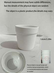 6个/1个迷你花盆 - 塑料种植盆，适用于多肉植物、仙人掌和工艺品 - 非常适合窗台园艺、婚礼回礼和春季户外花园派对，手工制作（白色），也适合万圣节、圣诞节、感恩节和丰收节的礼物和装饰，秋季 - 白色 - 查看 8