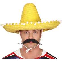 Fiestas Guirca Sombrero Mexicano Tradicional de Paja, Auténtico y Colorido con Pompones Decorativos y Estilo Artesanal, Ideal para Fiestas, Disfraces y Celebraciones Culturales - Envío GRATIS ✅ Entrega 24/48h a España (península) - Amarillo - Ver 1