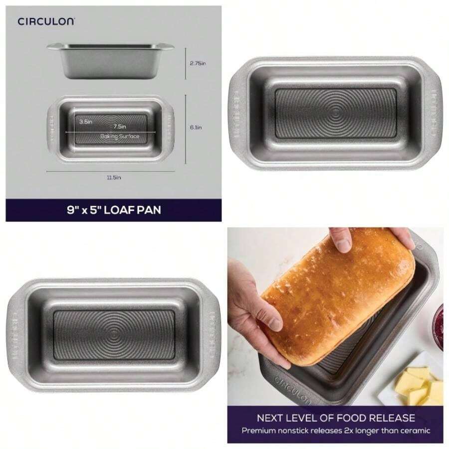 - Molde antiadherente para horno 22, 8x 12, Gris, 9 Inchx 5 Inch, 1 - gris - Ver 1