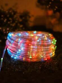 1 Piece Of Colorful LED Tube Light, A Home Decoration Solar Tube Light, Available With 50/100/200/300 Bulbs, With Options For Warm Color/Multicolor/White/Blue, And Various Styles To Choose From. Fun Outdoor Garden Party Decorative Light With 8 Flashing Modes, Solar Powered, Rainproof, And Wire-Free. Luxury Outdoor Camping Decorative Light - Multicolor - View 16