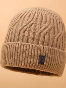 1 件中老年针织帽冬季骑行保暖防风滑雪帽韩版简约休闲耳罩